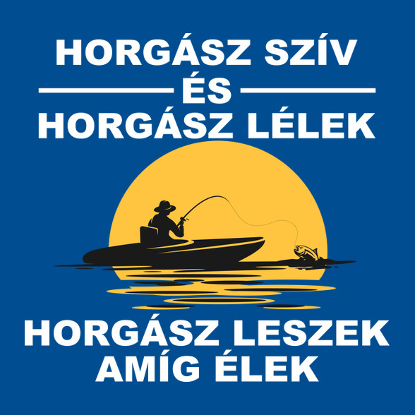 Horgász szív-Férfi V-nyakú póló