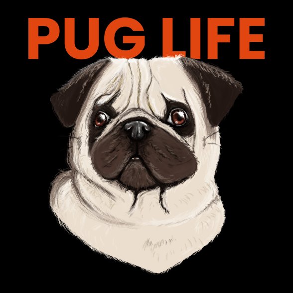 PUG LIFE-Férfi V-nyakú póló