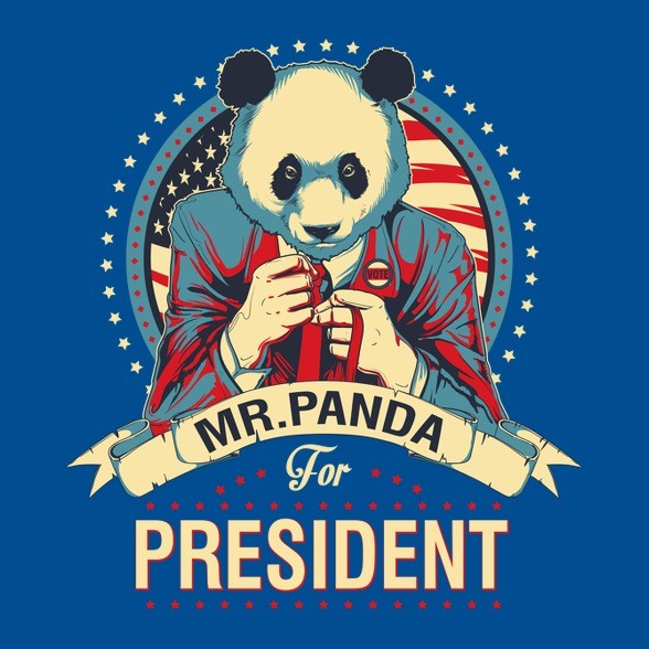 Mr. Panda-Férfi V-nyakú póló