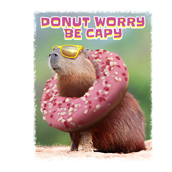 Donut worry be Capy-Férfi V-nyakú póló