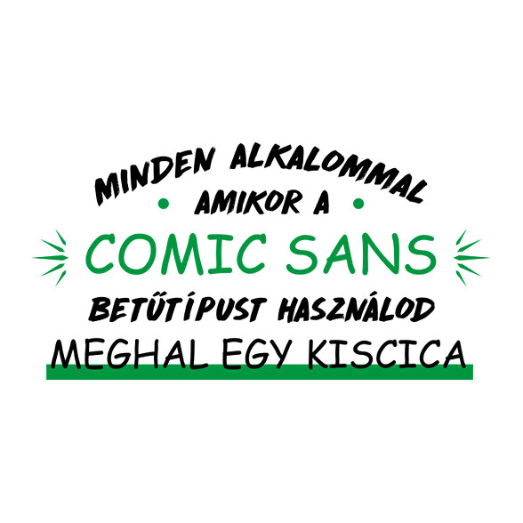 Comic Sans-Férfi V-nyakú póló