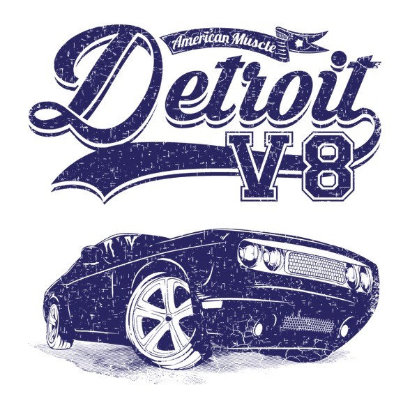 Detroit V8-Férfi V-nyakú póló