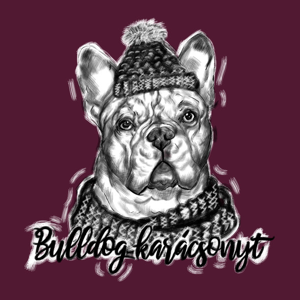 bulldog karácsonyt-Női pulóver