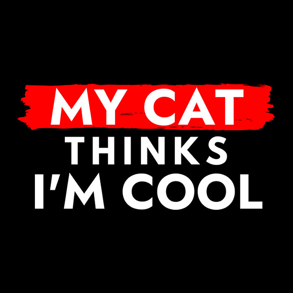 My cat thinks I'm Cool-Férfi hosszú ujjú póló