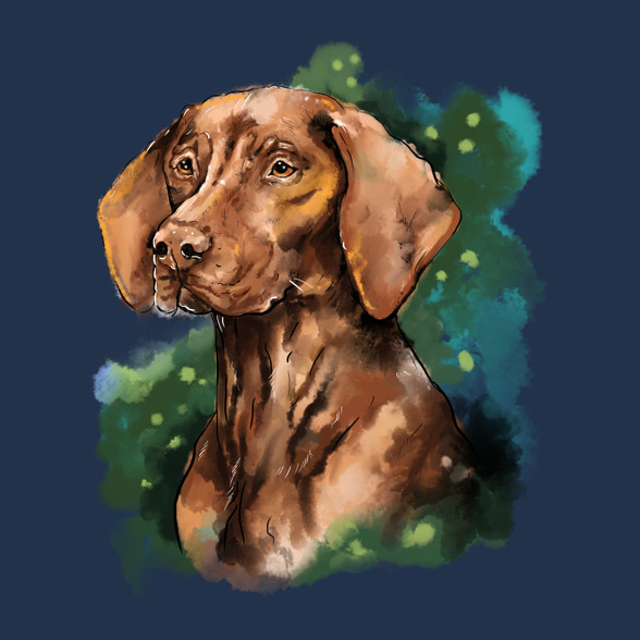 vizsla watercolor-Férfi hosszú ujjú póló