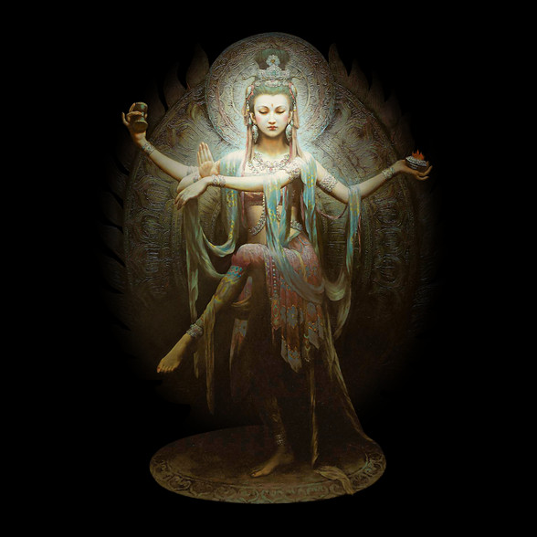 Guan Yin as Lord Shiva-Férfi hosszú ujjú póló