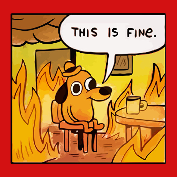 This is fine-Férfi hosszú ujjú póló