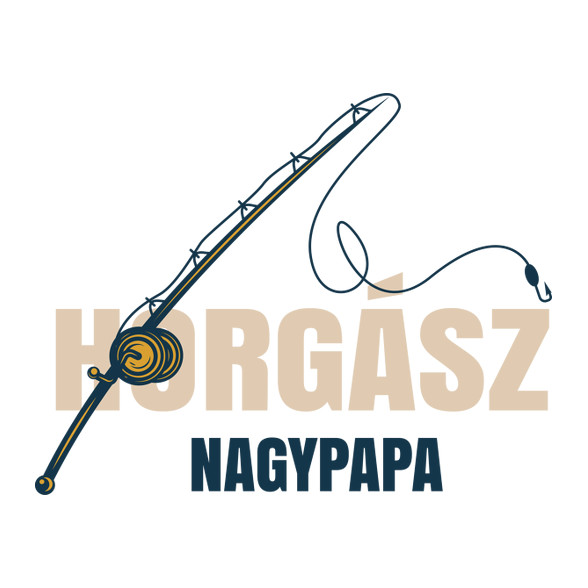 Horgász nagypapa-Férfi hosszú ujjú póló