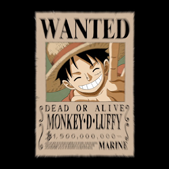 luffy körözési plakát (elmosott)-Férfi hosszú ujjú póló