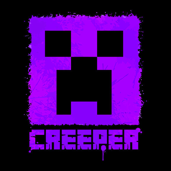 Minecraft creeper lila-Férfi hosszú ujjú póló