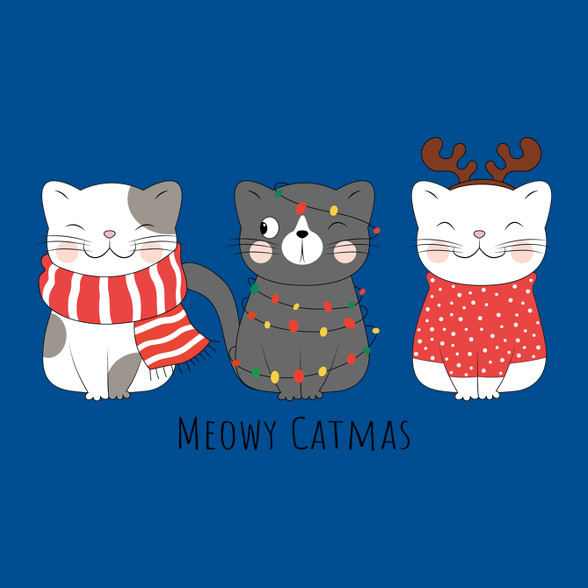 Meowy Catmas-Férfi hosszú ujjú póló