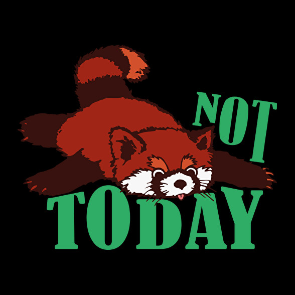 Not today - Vörös panda-Férfi hosszú ujjú póló