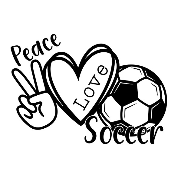 Peace love soccer 2-Férfi hosszú ujjú póló