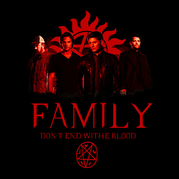 SUPERNATURAL FAMILY RED-Férfi hosszú ujjú póló