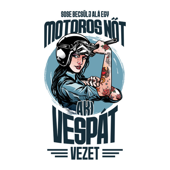 Sose becsülj alá egy motors nőt - Vespa-Férfi hosszú ujjú póló