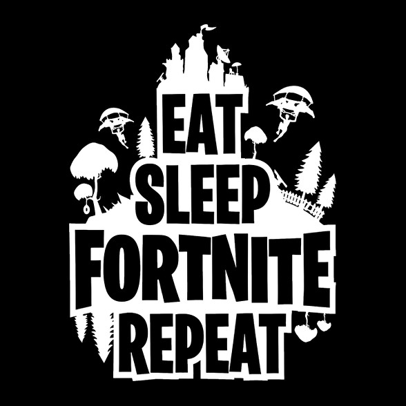 Eat Sleep Fortnite Repeat Style - Fehér-Sportzsák, Tornazsák