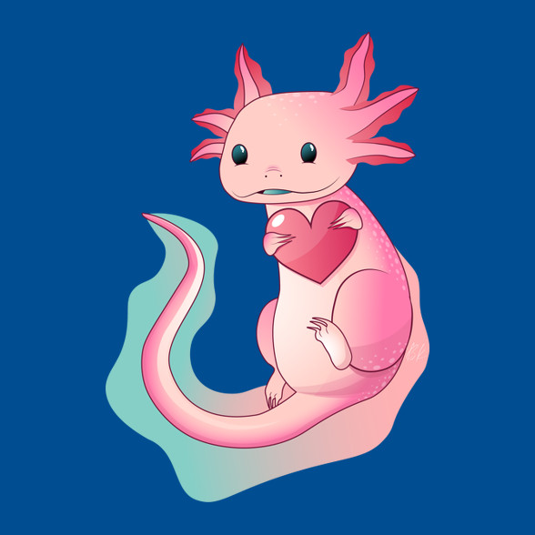 Axolotl szivecskével-Női póló