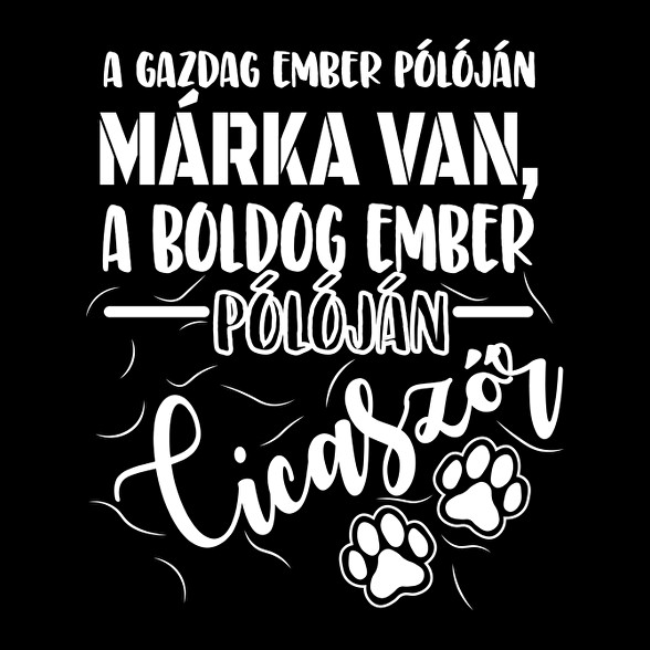 Boldog ember pólóján cicaszőr-Női póló