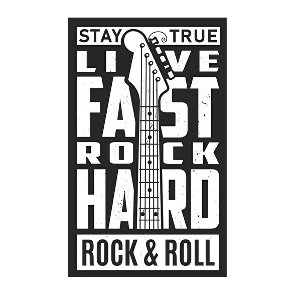 Stay true, Live fast, Rock hard, Rock & Roll - fehér-Női póló