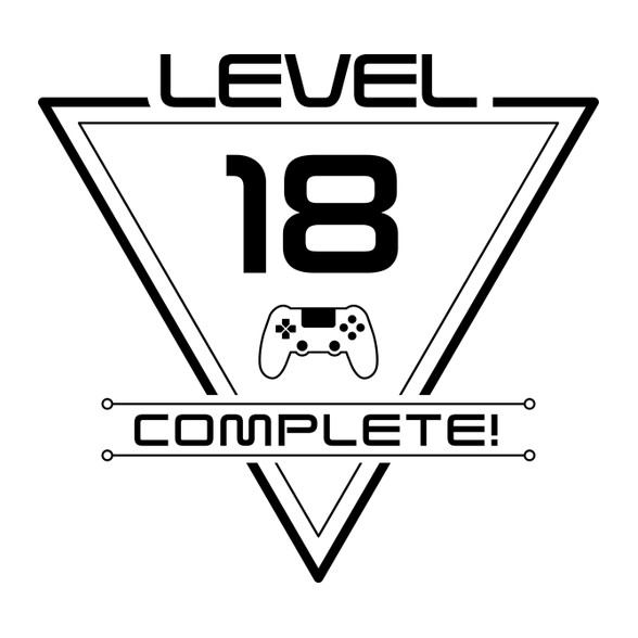 level-complete-18-black-Férfi kapucnis pulóver