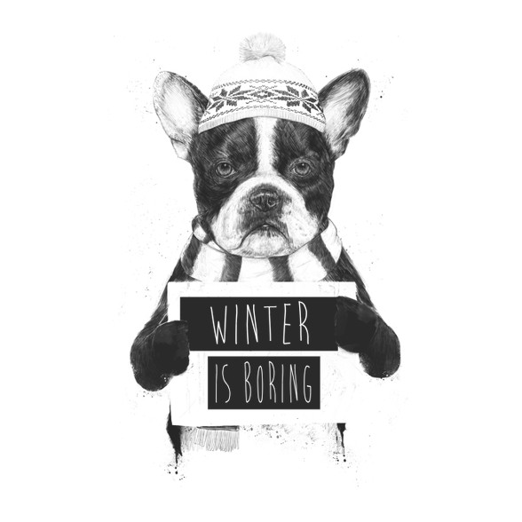 Winter is boring-Férfi kapucnis pulóver