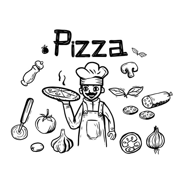 pizza chef-Férfi kapucnis pulóver