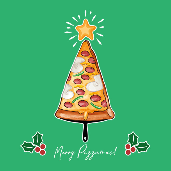 Merry Pizzamas pizzalapáttal fehér-Férfi kapucnis pulóver