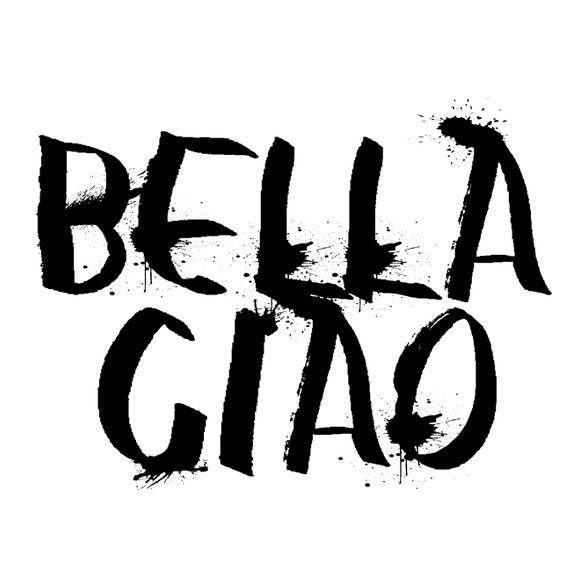 Bella ciao graffiti fekete-Férfi kapucnis pulóver