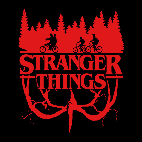 Stranger Things piros-Férfi kapucnis pulóver