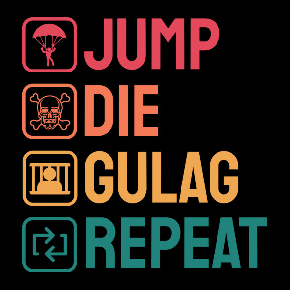 Jump, Die, Gulag, Repeat-Férfi kapucnis pulóver