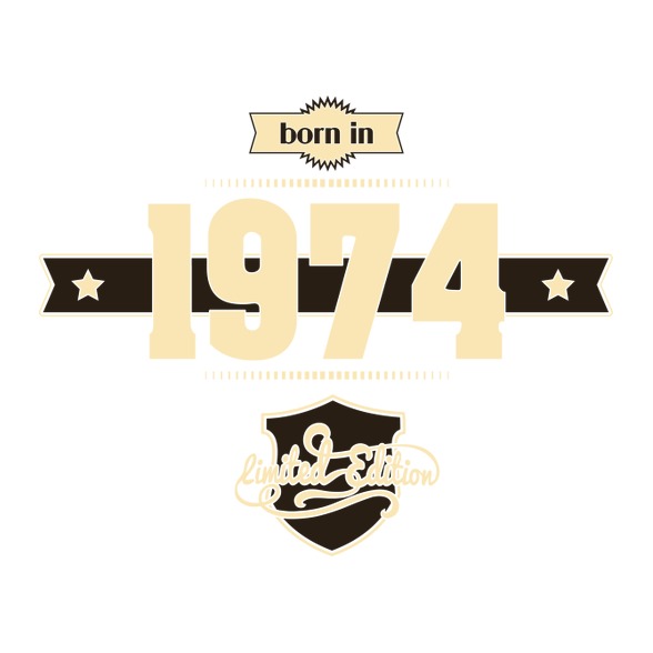 born-in-1974-cream-choco-Férfi kapucnis pulóver