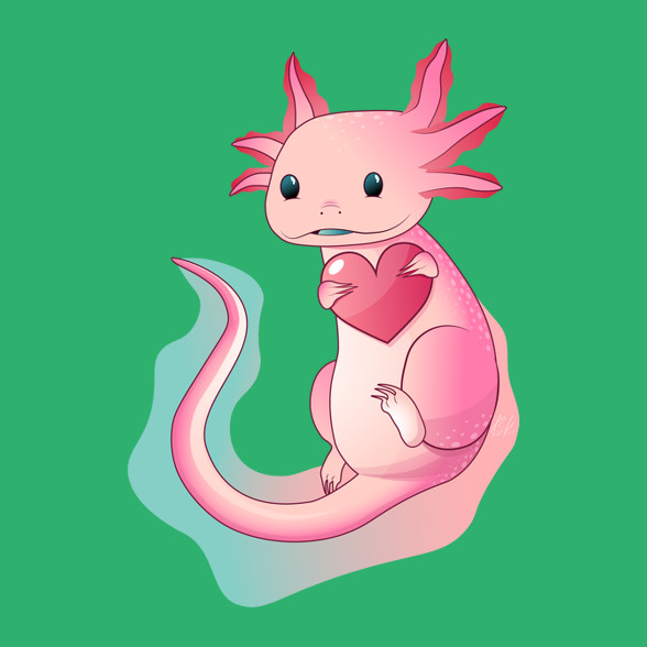 Axolotl szivecskével-Férfi pulóver