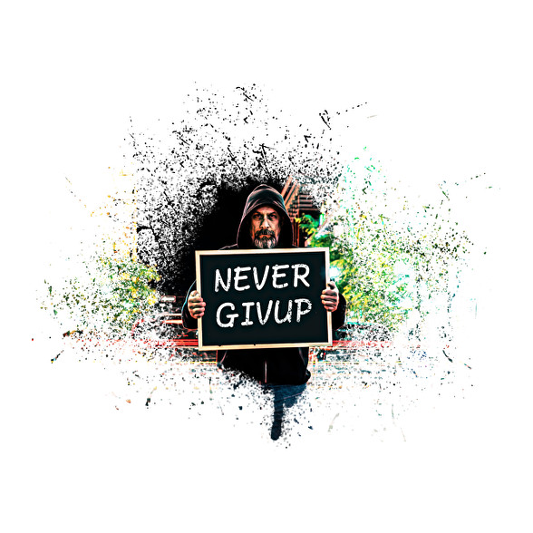 NEVER GIVEUP-Férfi pulóver