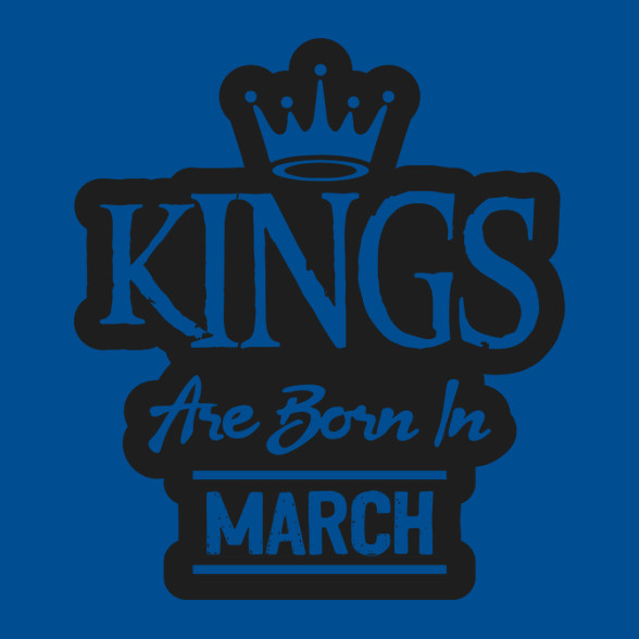 KINGS are born in March - fekete-Férfi pulóver