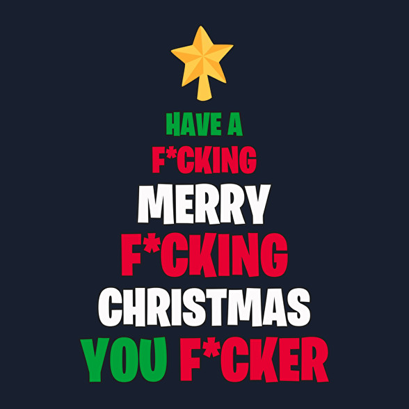 Merry Fcking Christmas Tree-Férfi pulóver