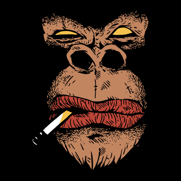 Gorilla smoking-Női kapucnis pulóver