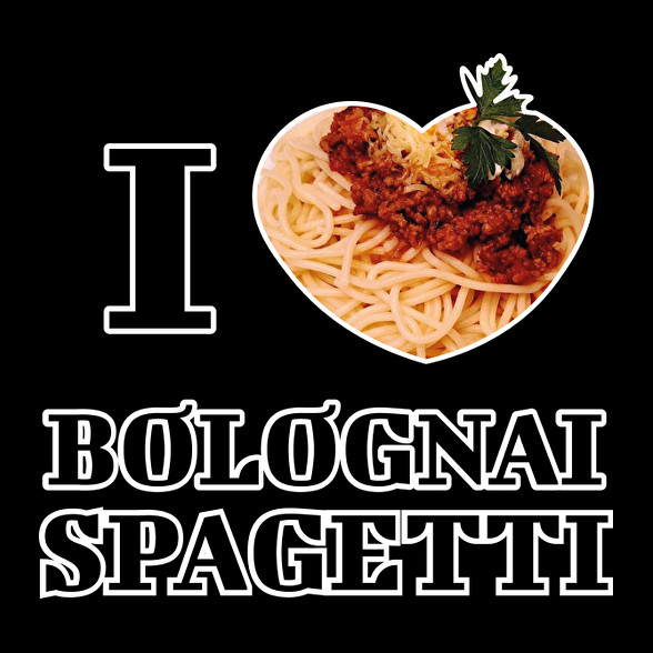 I love Bolognai spagetti-Női kapucnis pulóver