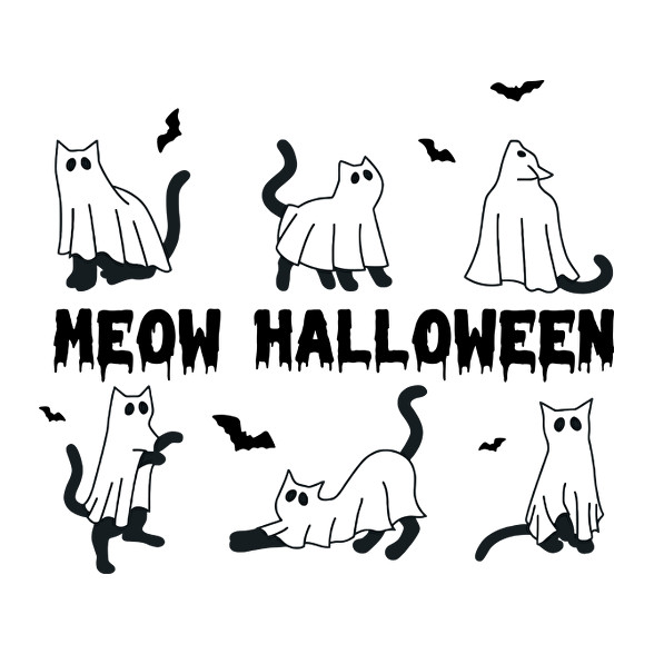 Meow Halloween-Női kapucnis pulóver