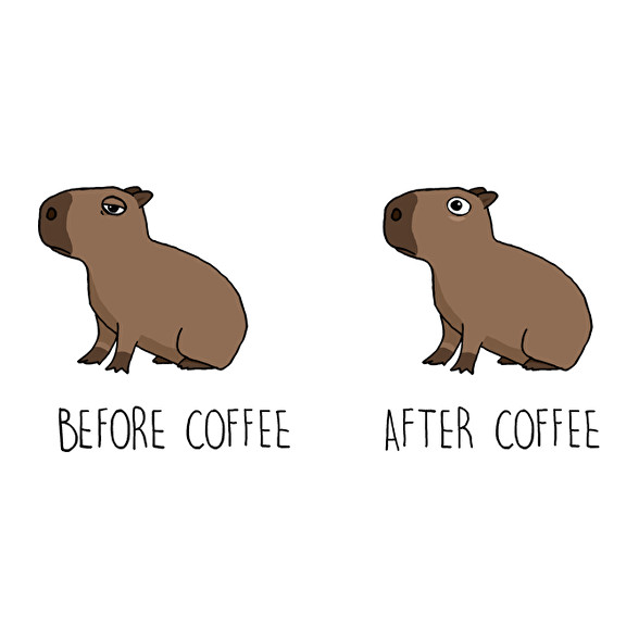 Capybara - Before coffee after coffee-Gyerek kapucnis pulóver