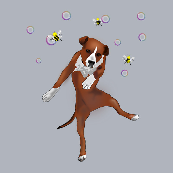 Dog dancing with bubbles-Gyerek kapucnis pulóver