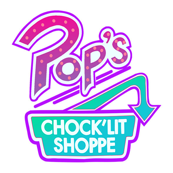 Riverdale Pop's Chock'Lit Shoppe Synthwave-Női V-nyakú póló