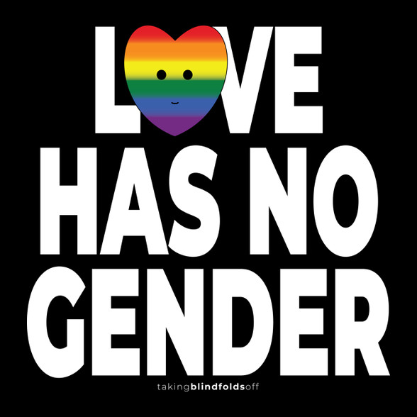 Love has no gender - humanista grafika - LMBT / LMBTQI (126)-Női V-nyakú póló