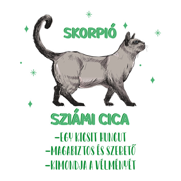 Skorpió - Sziámi cica-Női V-nyakú póló