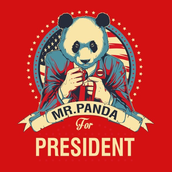 Mr. Panda-Női V-nyakú póló