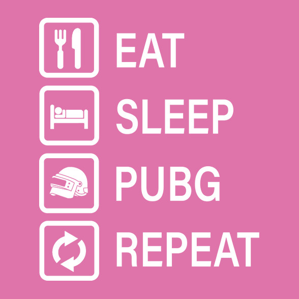 Eat Sleep PUBG Repeat - Fehér-Női V-nyakú póló