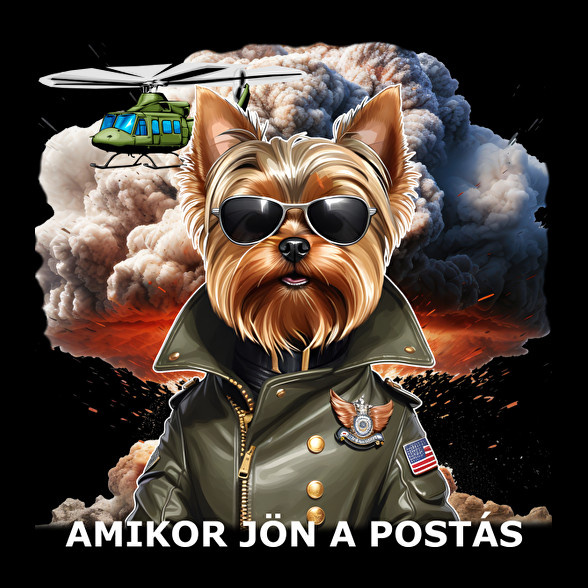 amikor jön a postás - YORKIE-Női hosszú ujjú póló