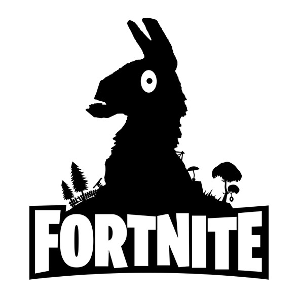 Fortnite Llama Logó - Fekete-Női hosszú ujjú póló