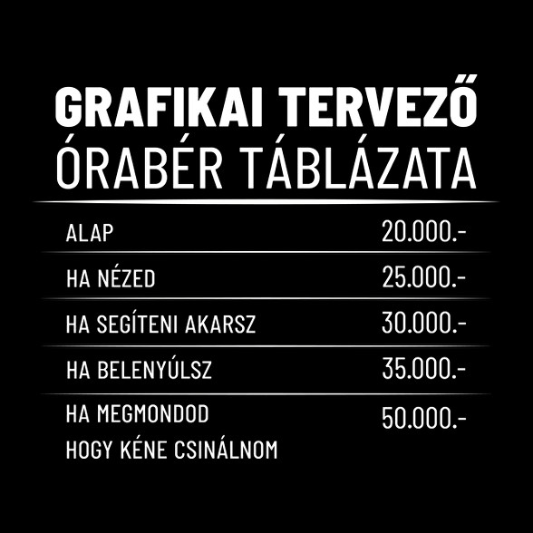 Grafikai tervező órabére-Női hosszú ujjú póló