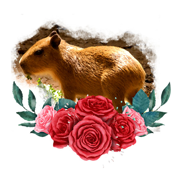 Capybara rózsával-Gyerek póló