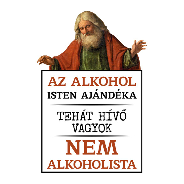 Az alkohol Isten ajándéka - fekete-Párnahuzat, Díszpárnahuzat